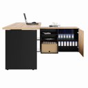 Ver imagem 7 de Mesa L Diretor 150cm a 170cm Armário Lateral e Gavetas F5 Cor:calvi com Preto