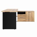 Ver imagem 6 de Mesa L Diretor 150cm a 170cm Armário Lateral e Gavetas F5 Cor:calvi com Preto