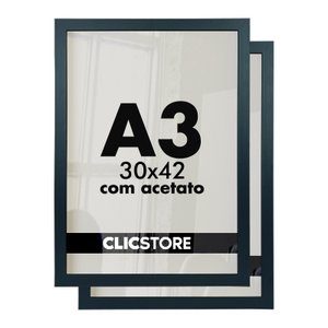 Kit 2 Molduras A3 Foto 30x42 Diplomas Certificados Qualidade Premium Acetato Quadros Decoração Arte 