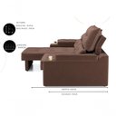 Ver imagem 5 de Sofá Santiago 3 Lugares Retrátil e Reclinável 200cm Marrom Suede