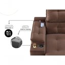 Ver imagem 3 de Sofá Santiago 3 Lugares Retrátil e Reclinável 200cm Marrom Suede
