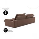 Ver imagem 4 de Sofá Santiago 3 Lugares Retrátil e Reclinável 200cm Marrom Suede