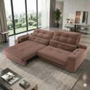 Ver imagem 1 de Sofá Santiago 3 Lugares Retrátil e Reclinável 200cm Marrom Suede