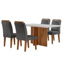 Ver imagem 6 de Mesa Olímpia 120cm Mdf Canto Copo Com 4 Cadeiras Athenas