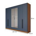 Ver imagem 2 de Guarda-Roupa Lorient 6 Portas 4 Gavetas com Espelho Freijó/Azul - Panorama Móveis