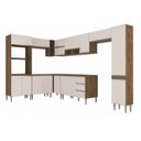 Ver imagem 2 de Cozinha Athena 9PÇS 17 Portas Marrom/Itaúba/Off White
