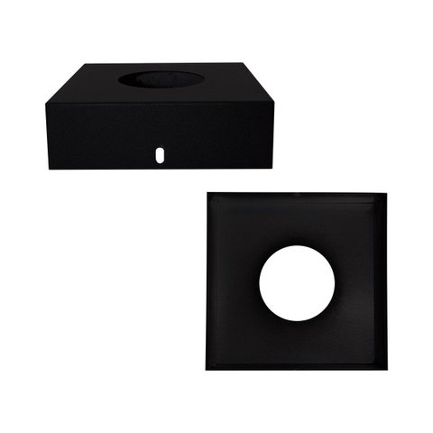 3x Spot Luminária Semi Embutido Fast Alumínio Preto P/ Ar70 Starlumen St3230