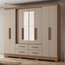 Ver imagem 4 de Guarda Roupa Casal Espelho 8p 237 Cm San Lorenzo Carvalho Fendi Moval