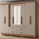 Ver imagem 2 de Guarda Roupa Casal Espelho 8p 237 Cm San Lorenzo Carvalho Fendi Moval