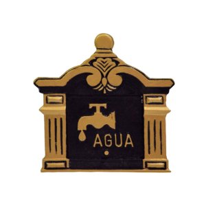 Visor Leitura Agua Vila Rica Ouro Alumínio Fundido 19x19cm Metal Mig 222mtm