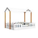 Ver imagem 1 de Cama Casal Infantil Casinha Montessoriana Ágatha - Branco/mel