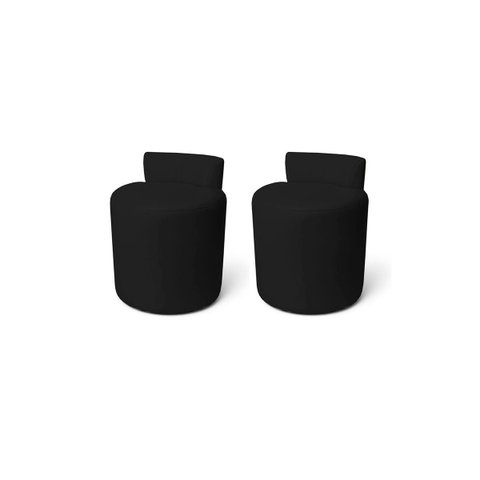 Kit 2 Puff'S Banqueta Alto Confortável Reforçado Minimalista Roma Corino