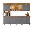 Ver imagem 2 de Cozinha Realeza Premium 5 Peças com Paneleiro 2 Portas e Nicho para Micro-Ondas Titânio - Nesher