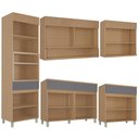 Ver imagem 4 de Cozinha Realeza Premium 5 Peças com Paneleiro 2 Portas e Nicho para Micro-Ondas Titânio - Nesher