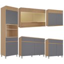Ver imagem 3 de Cozinha Realeza Premium 5 Peças com Paneleiro 2 Portas e Nicho para Micro-Ondas Titânio - Nesher