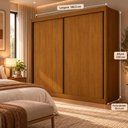 Ver imagem 3 de Guarda Roupa Casal 2 Portas São Paulo Gold Cinamomo - Leifer