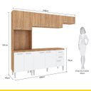 Ver imagem 4 de Cozinha Completa Larissa 2,40m Armário Paneleiro Nicho Microondas Mdp Carvalho Branco - Clicklar