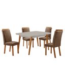 Ver imagem 2 de Mesa de Jantar Copper 120cm Tampo MDF Vidro Canto Copo com 4 Cadeiras Aline