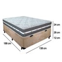 Ver imagem 5 de Cama Box Baú Casal Suede + Colchão Anjos Black Graphite Molas Ensacadas 138x188x64cm Bege