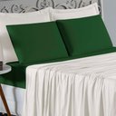 Ver imagem 3 de Jogo de Cama Casal Viúva Nobre 4 Peças Malha 100% Algodão - Palha / Verde-bandeira