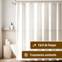 Ver imagem 3 de 1 Cortina Box Banheiro 3d Antimofo Ganchos 180x180 Pev M01