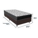 Ver imagem 2 de Cama Ortobom Solteiro Box Marrom e Colchão Iso100 Espuma D33