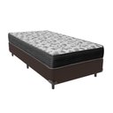 Ver imagem 1 de Cama Ortobom Solteiro Box Marrom e Colchão Iso100 Espuma D33