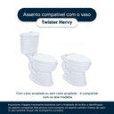 Ver imagem 4 de Assento Sanitário Soft Close Twister Marfim para Vaso Hervy com Ferragem Dourada