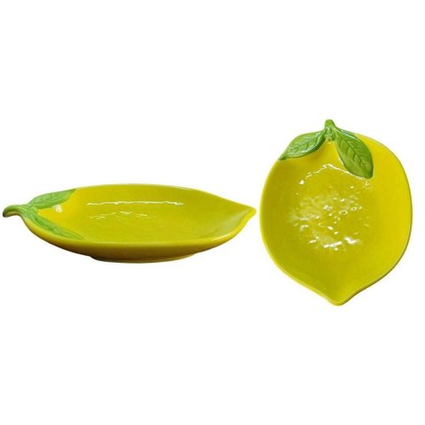 Bowl Limão Siciliano Cerâmica para Sobremesa e Petiscos Cozinha Amarelo Lila House 15cm