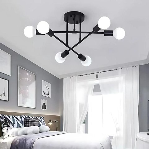 Luminária de Teto Lines 3 em 1 Preta Luz Ajustável Design Moderno Ideal para Sala e Escritório