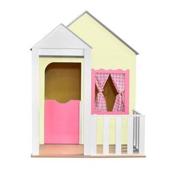 Casinha de Brinquedo com Cercado Amarelo e Rosa - 3