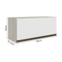 Ver imagem 3 de Armario Aereo Basc Mdf 80 Cm Kali 16341 Bianco Toq Branco Uv Nicioli