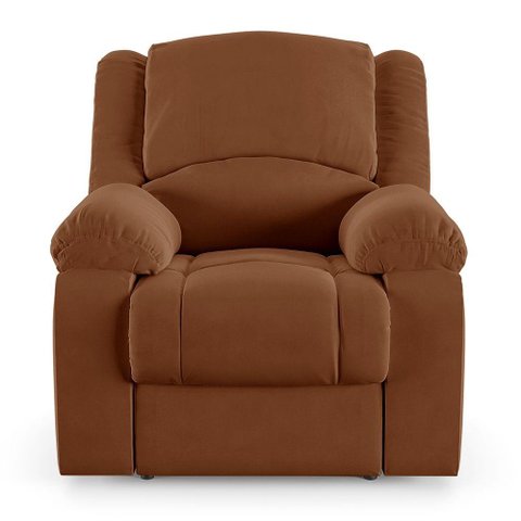 Poltrona do Papai Reclinável Sala de Cinema Barcelona Touch Massagem Usb Veludo Terracota