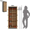 Ver imagem 2 de Kit 3 Armários Locker Guarda Volumes 8 Portas com Chave Amêndoa/Preto