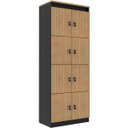 Ver imagem 5 de Kit 3 Armários Locker Guarda Volumes 8 Portas com Chave Amêndoa/Preto