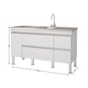 Ver imagem 3 de Balcão de Cozinha 2 Portas 143,5cm Prisma Mgm Móveis (Balcão Não Acompanha Tampo e Pia)