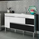 Ver imagem 1 de Balcão de Cozinha 2 Portas 143,5cm Prisma Mgm Móveis (Balcão Não Acompanha Tampo e Pia)