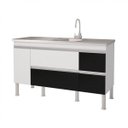 Ver imagem 2 de Balcão de Cozinha 2 Portas 143,5cm Prisma Mgm Móveis (Balcão Não Acompanha Tampo e Pia)