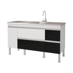 Balcão de Cozinha 2 Portas 143,5cm Prisma Mgm Móveis (Balcão Não Acompanha Tampo e Pia) - 2 Balcão de Cozinha 2 Portas 143,5cm Prisma Mgm Móveis (Balcão Não Acompanha Tampo e Pia) - 2