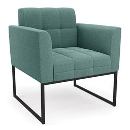 Poltrona Decorativa Industrial Preto Kit 2 Elisa Bouclê Verde Ment D03 - D'rossi - 3