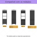 Ver imagem 2 de Kit 2 Puxadores 60,3cm para Armário Cozinha Paneleiro 62cm Veneza Multimóveis Mp3083 Preto