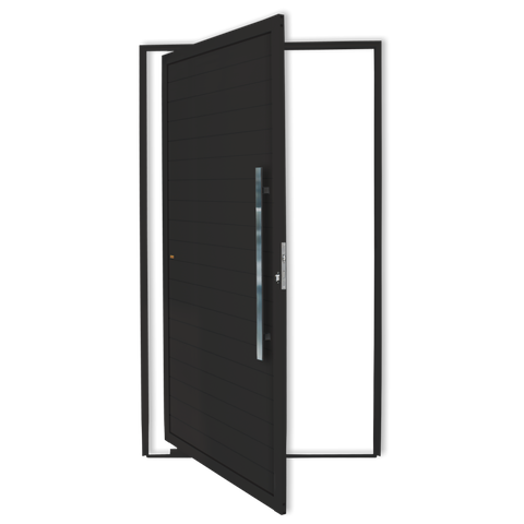Porta Pivotante Alumínio Lambril c/Puxador D.Preto 100 Brimak