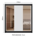 Ver imagem 4 de Guarda-roupa Casal 3 Portas de Correr com Espelhos 2 Gavetas Preto/branco Sublime Madesa