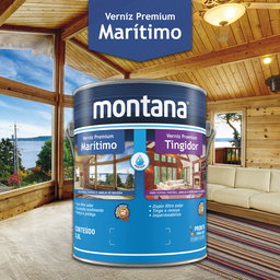 Verniz Marítimo Base Água Brilhante Natural 900ml - Montana - 2