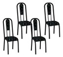 Ver imagem 1 de Kit 4 Cadeiras Madri Corino Preto Lirio Tubo Martelado