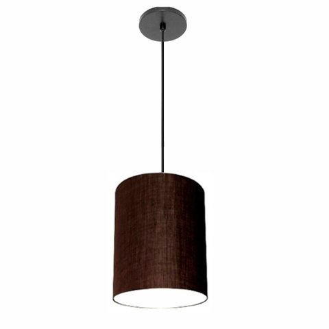 Lustre Luminária Pendente Vivare Free Lux Pe-4103pr Cúpula em Tecido 15x20cm