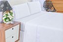 Ver imagem 2 de Jogo de Lençol Cama Casal Padrão 3 Peças 100% Algodão Percal 180 fios Com Leze:Branco
