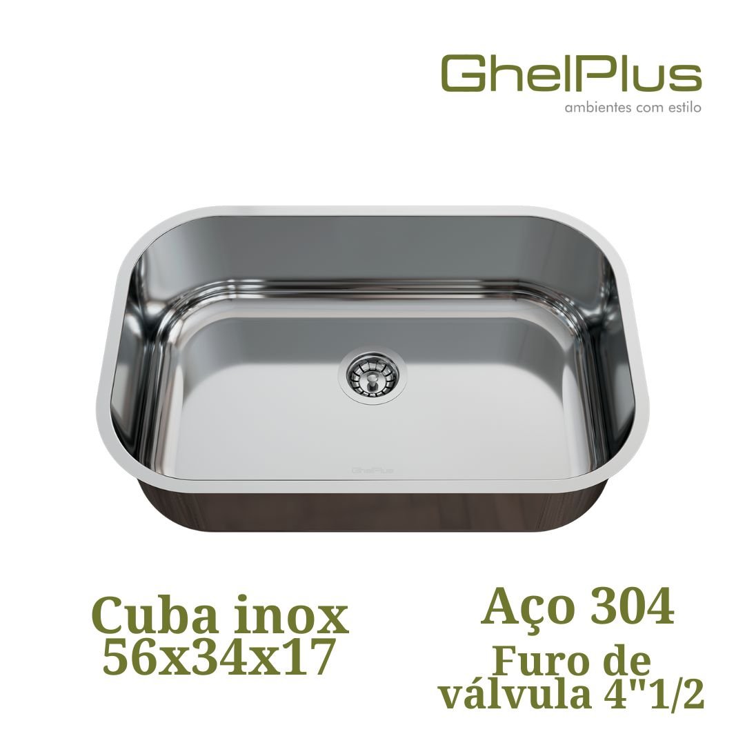 Cuba Ghelplus Nº2 Aço Inox 304 56x34x17 4"1/2 - 5