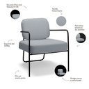 Ver imagem 4 de Kit 2 Poltronas Katy Base em Ferro Movellu Home