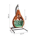 Ver imagem 4 de Ninho em Aço e Corda Náutica Terracota Ratanabá com Suporte e Almofada Estampa Folha Verde